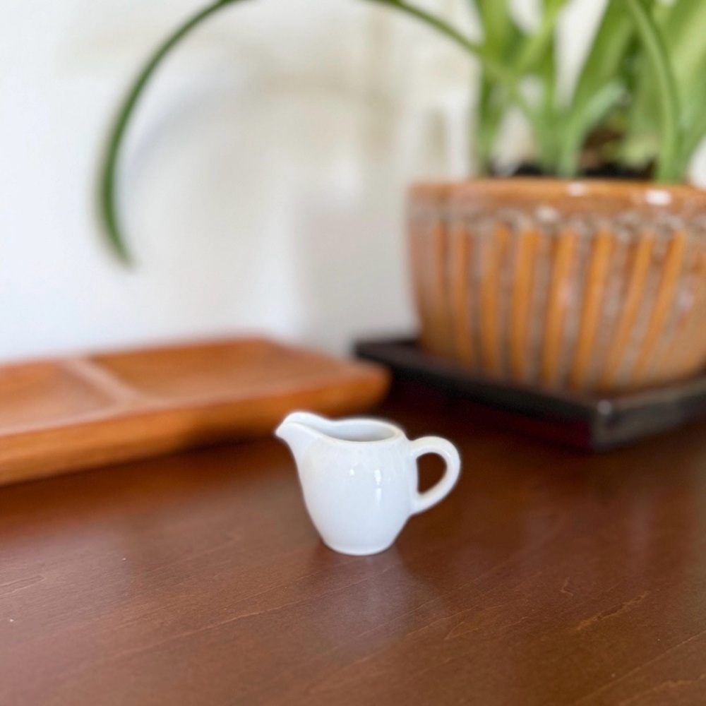Vintage White Ceramic Creamer Pitcher